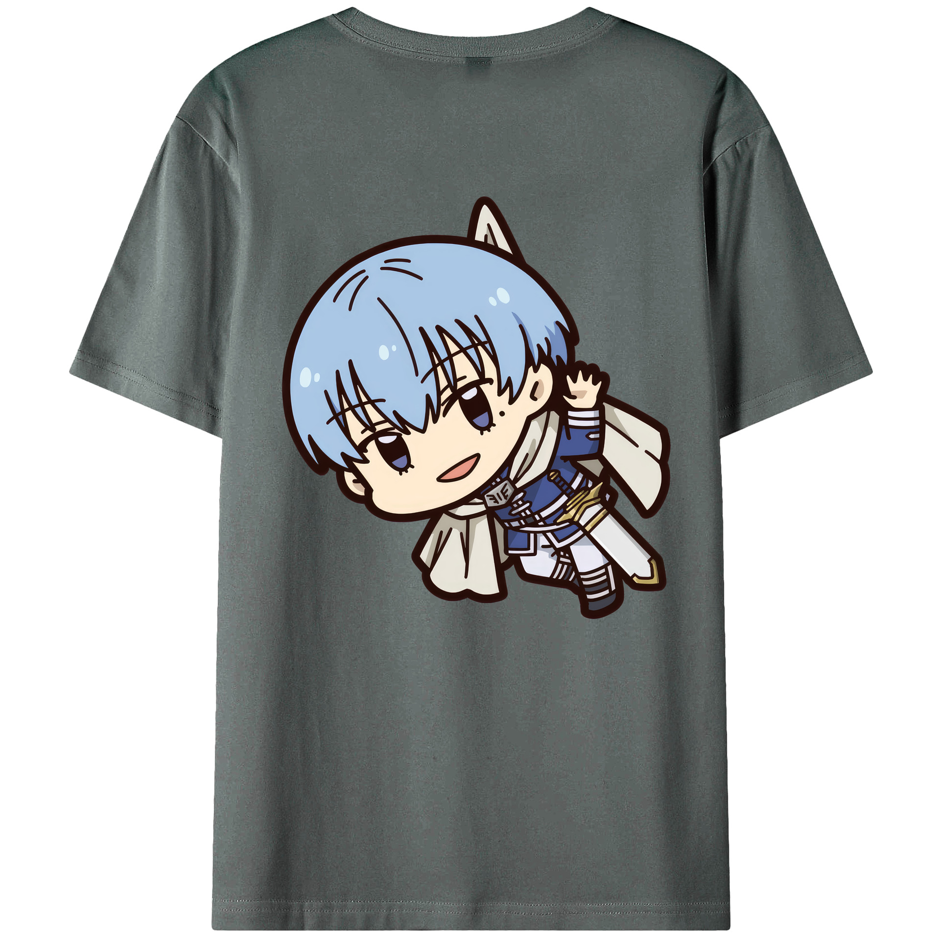（画像用） 葬送のフリーレン Frieren 綿100％ メンズ半袖Tシャツ（バックプリント） 通気性